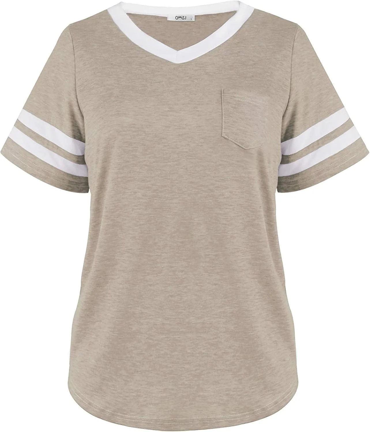OMSJ Womens Summer Tops Casual Short/Long Sleeve T-Shirts