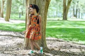 Orange Kente Pinafore Dress