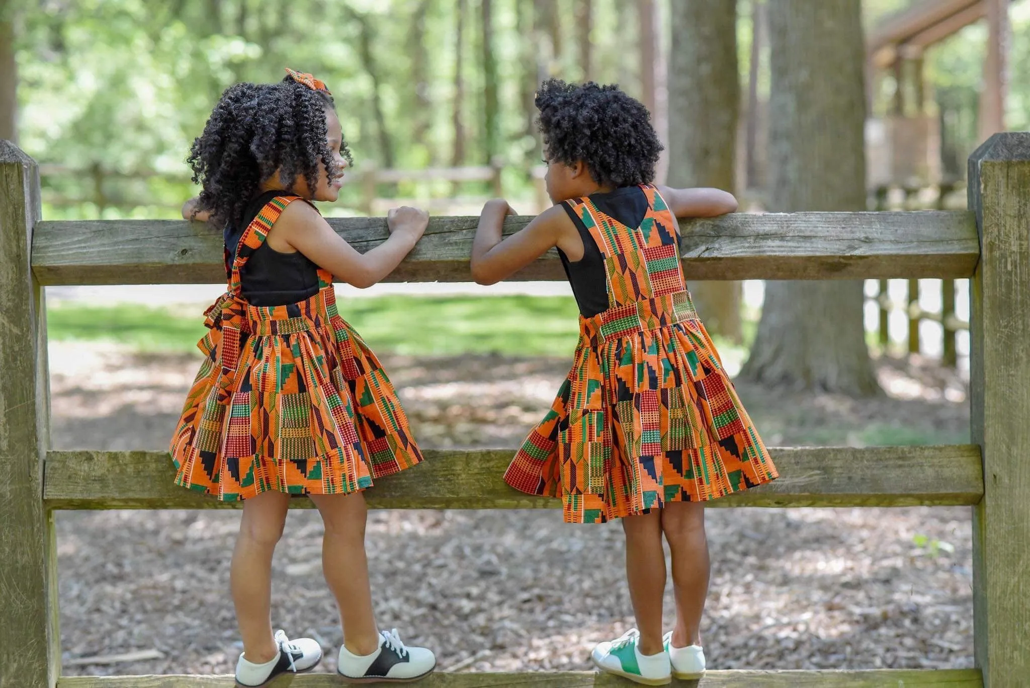 Orange Kente Pinafore Dress