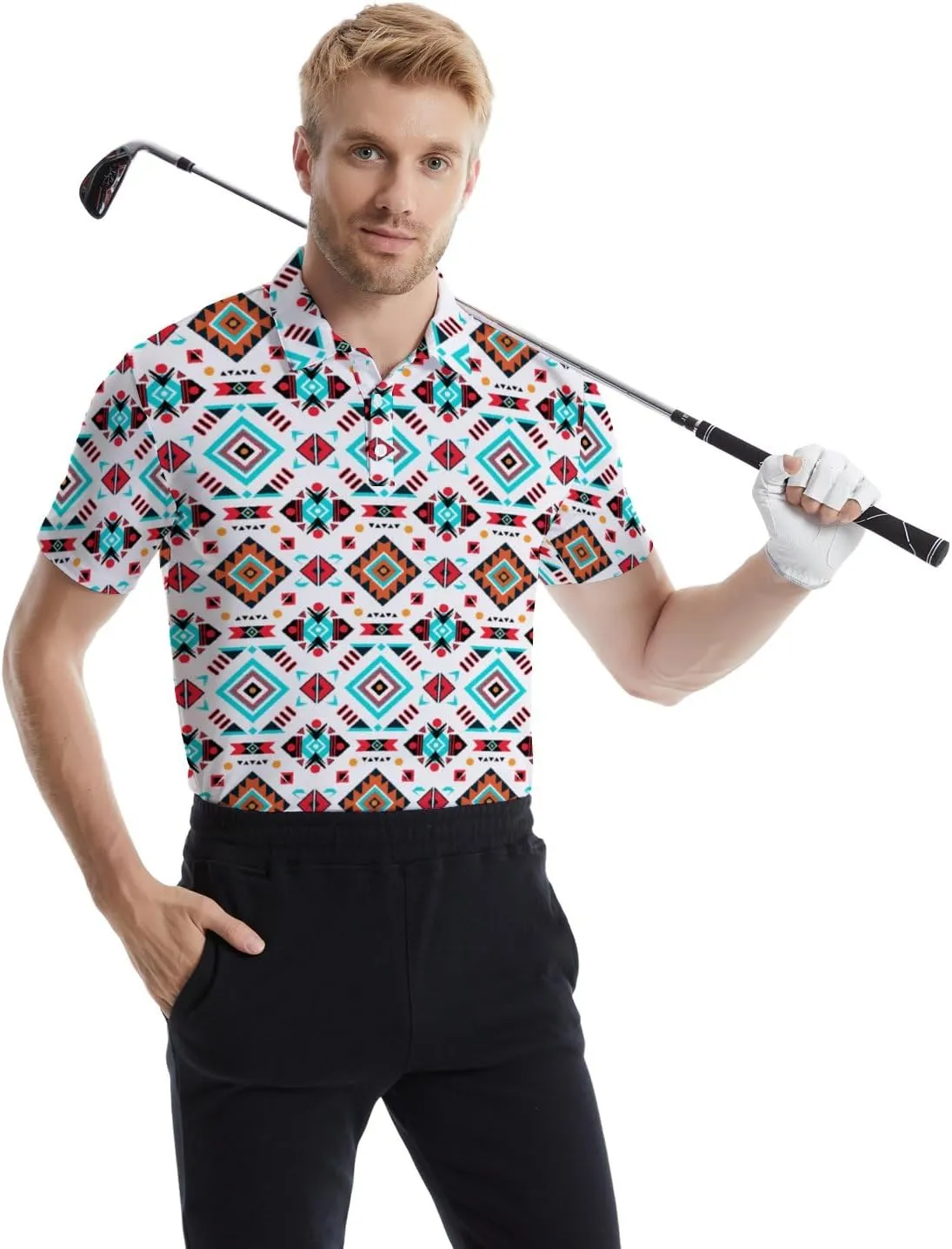 Polo Shirts for Men Moisture Wicking Mens Polo Shirts Patriotic Shirts for Men