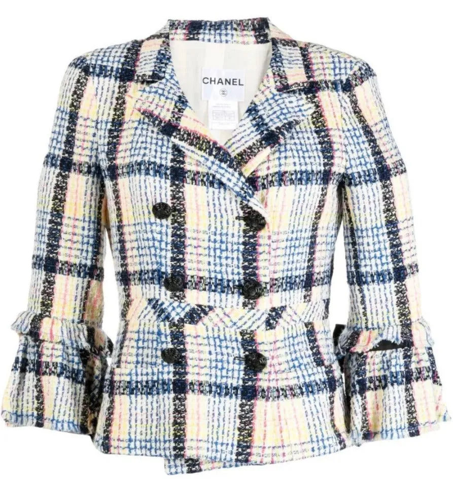 Ribbon-Detailed Tweed Jacket