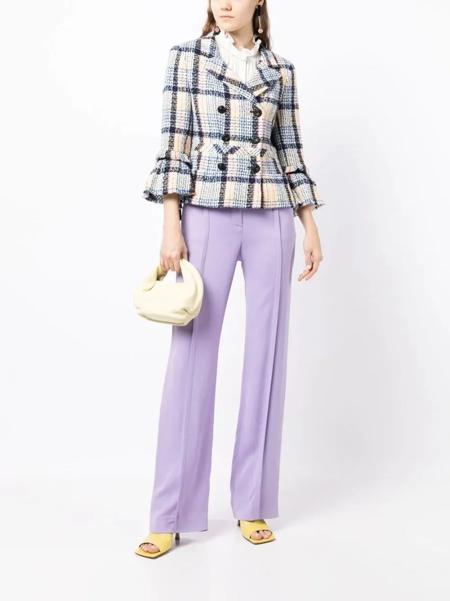 Ribbon-Detailed Tweed Jacket