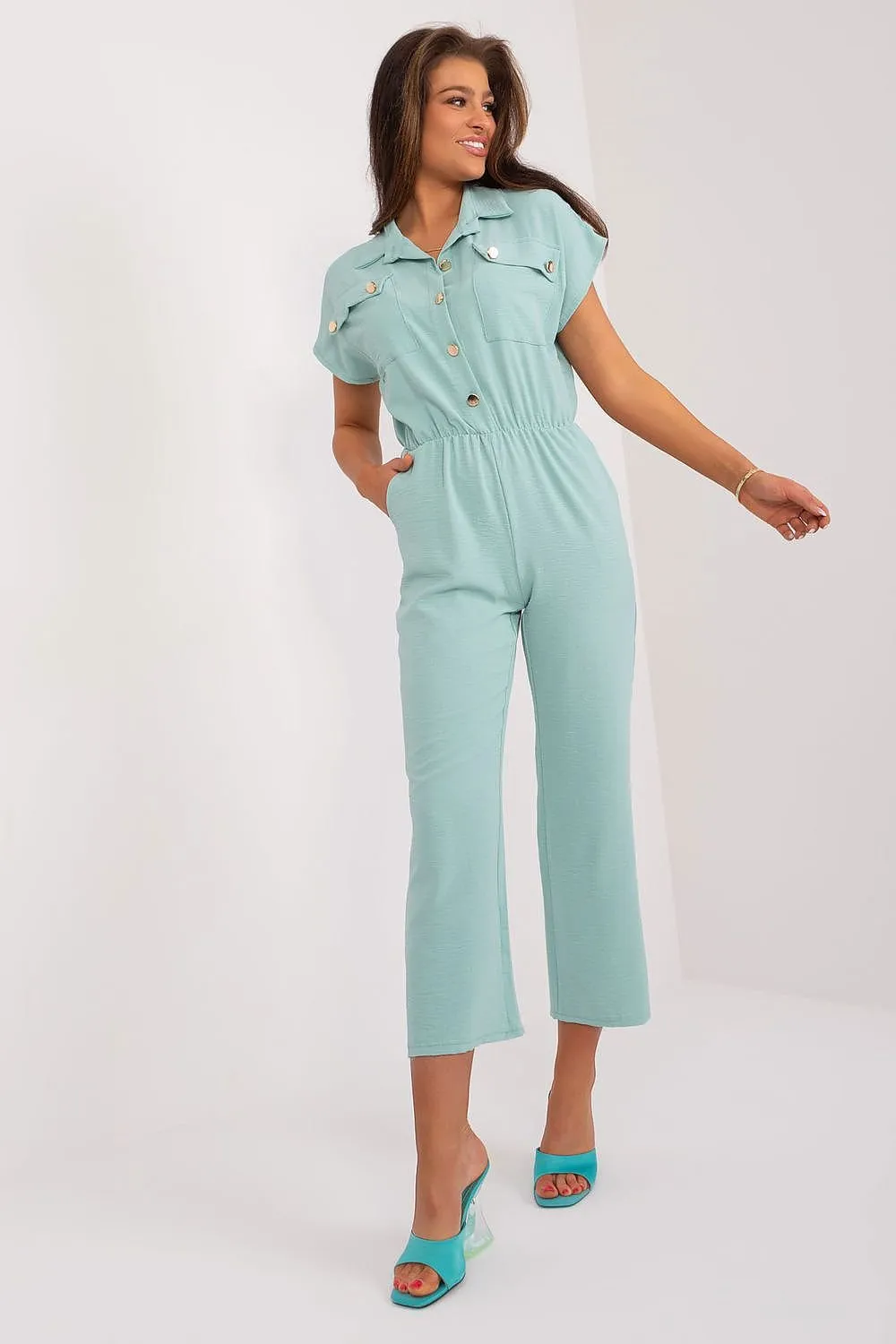 Sleek Sophistication Short Sleeve Jumpsuit