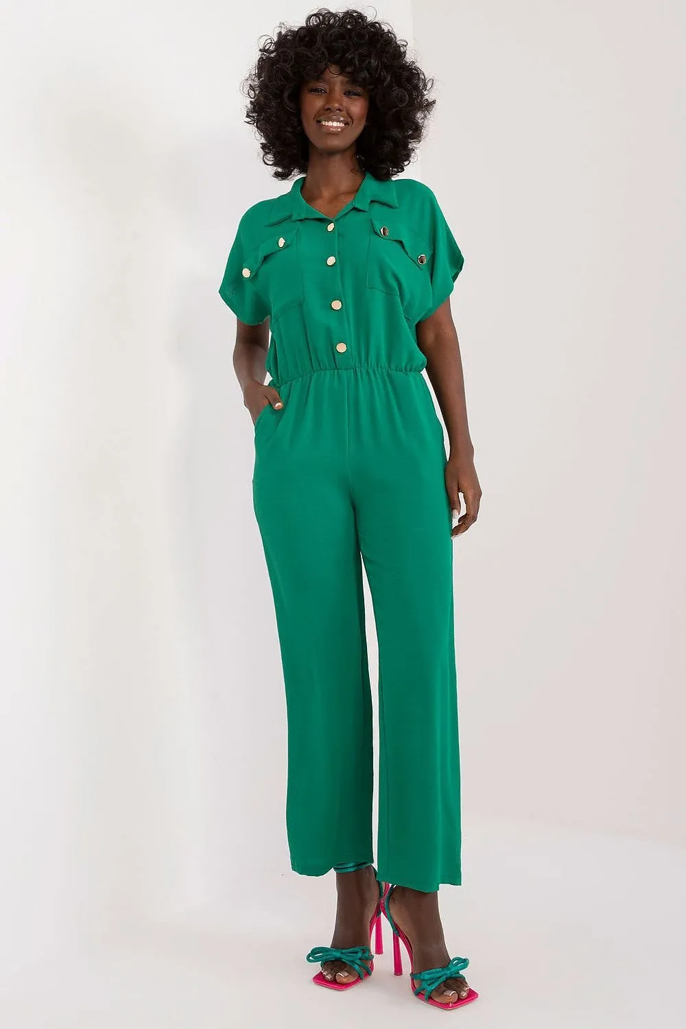 Sleek Sophistication Short Sleeve Jumpsuit