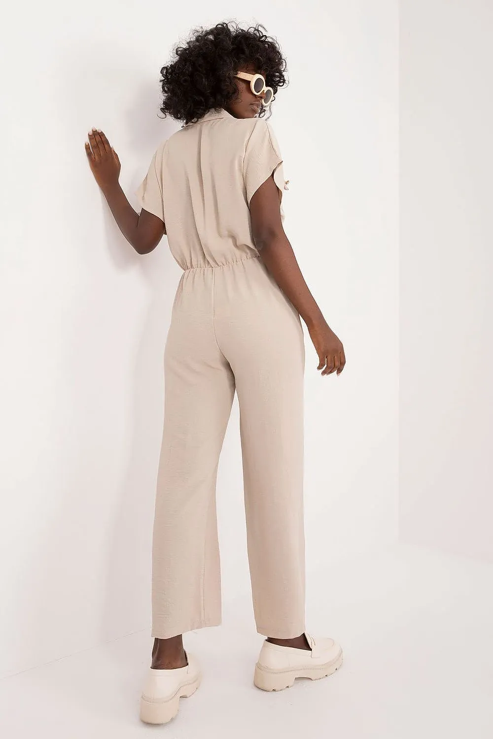 Sleek Sophistication Short Sleeve Jumpsuit