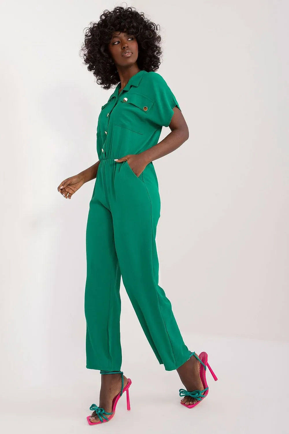 Sleek Sophistication Short Sleeve Jumpsuit