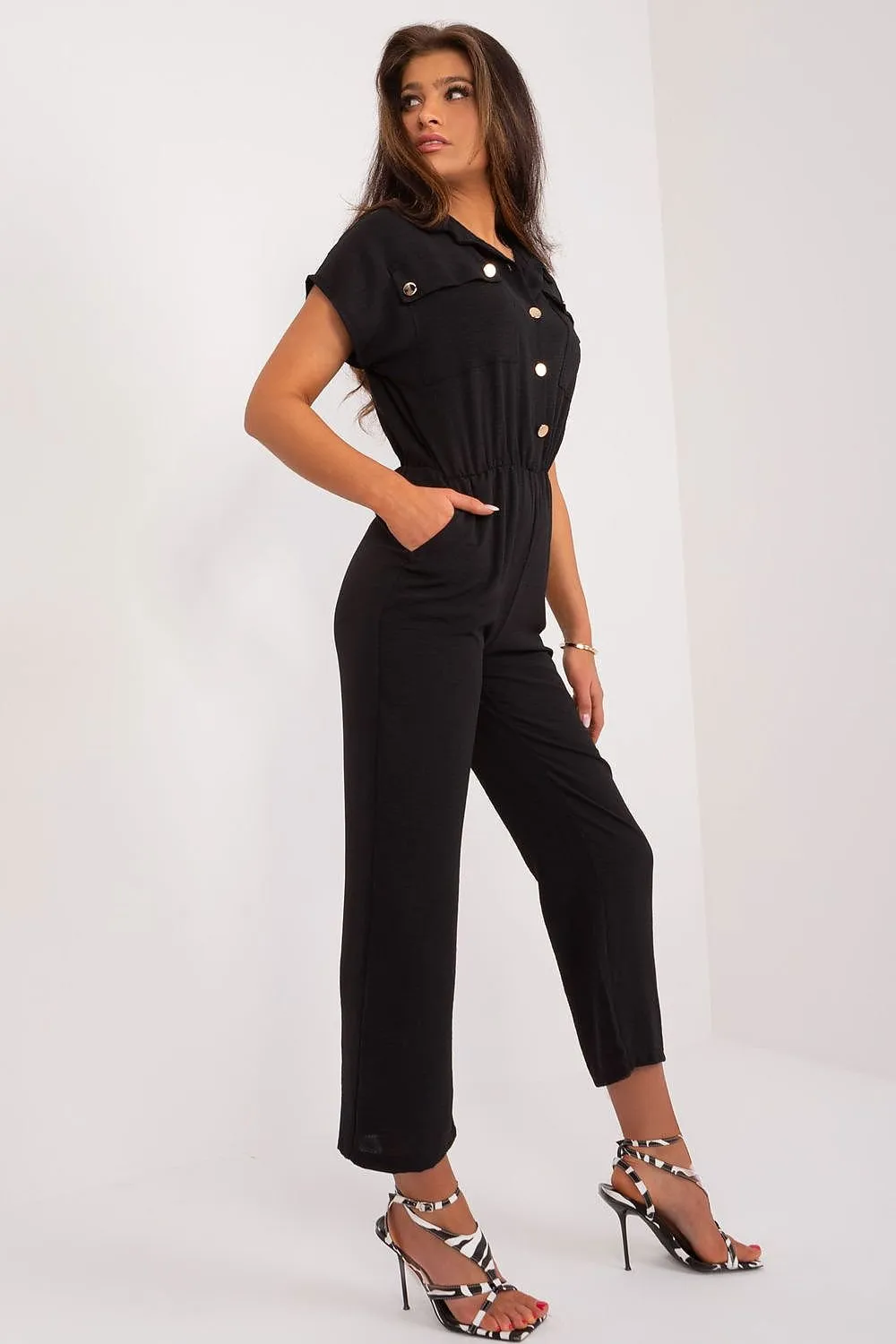 Sleek Sophistication Short Sleeve Jumpsuit
