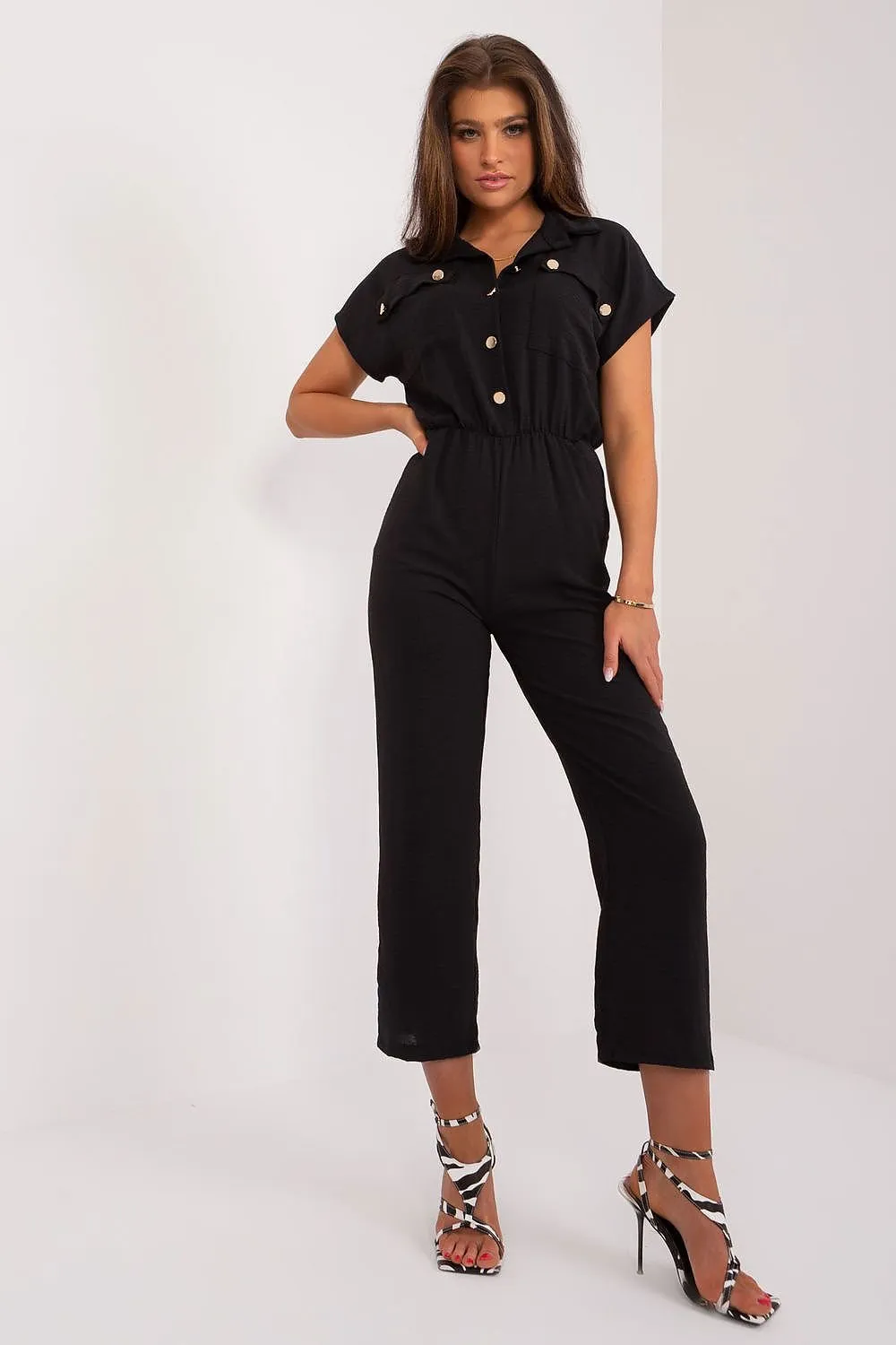 Sleek Sophistication Short Sleeve Jumpsuit
