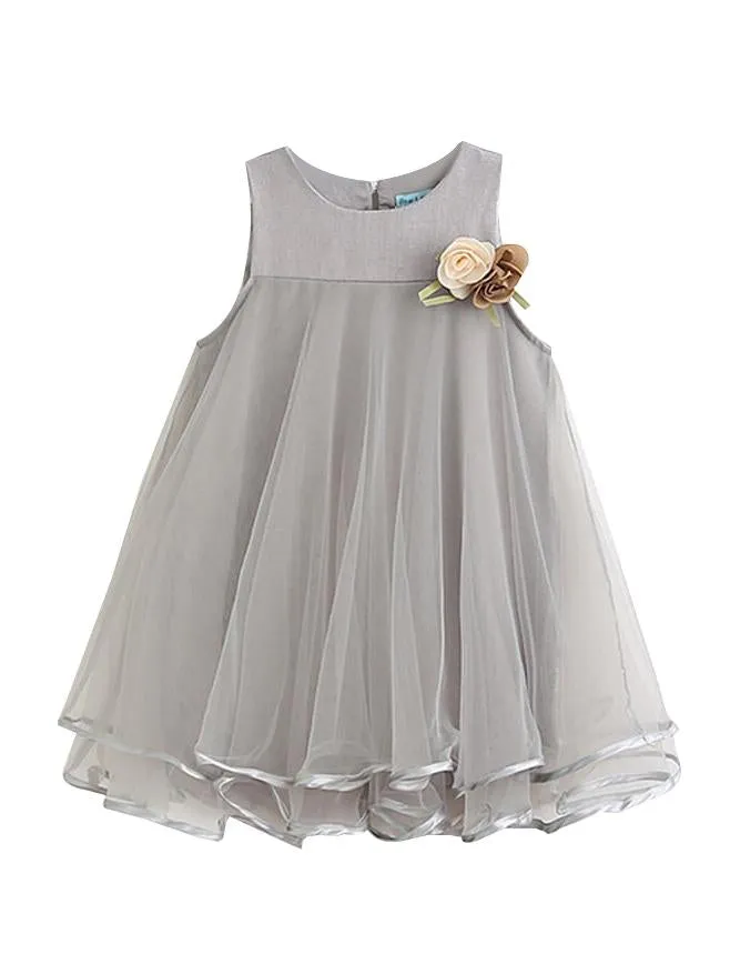 Sleeveless Big Hem Mesh Princess Party Dress