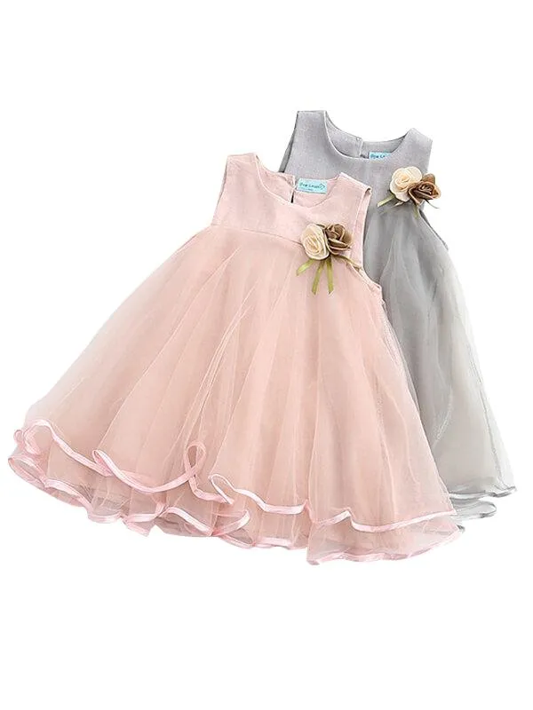 Sleeveless Big Hem Mesh Princess Party Dress