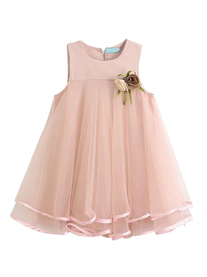 Sleeveless Big Hem Mesh Princess Party Dress