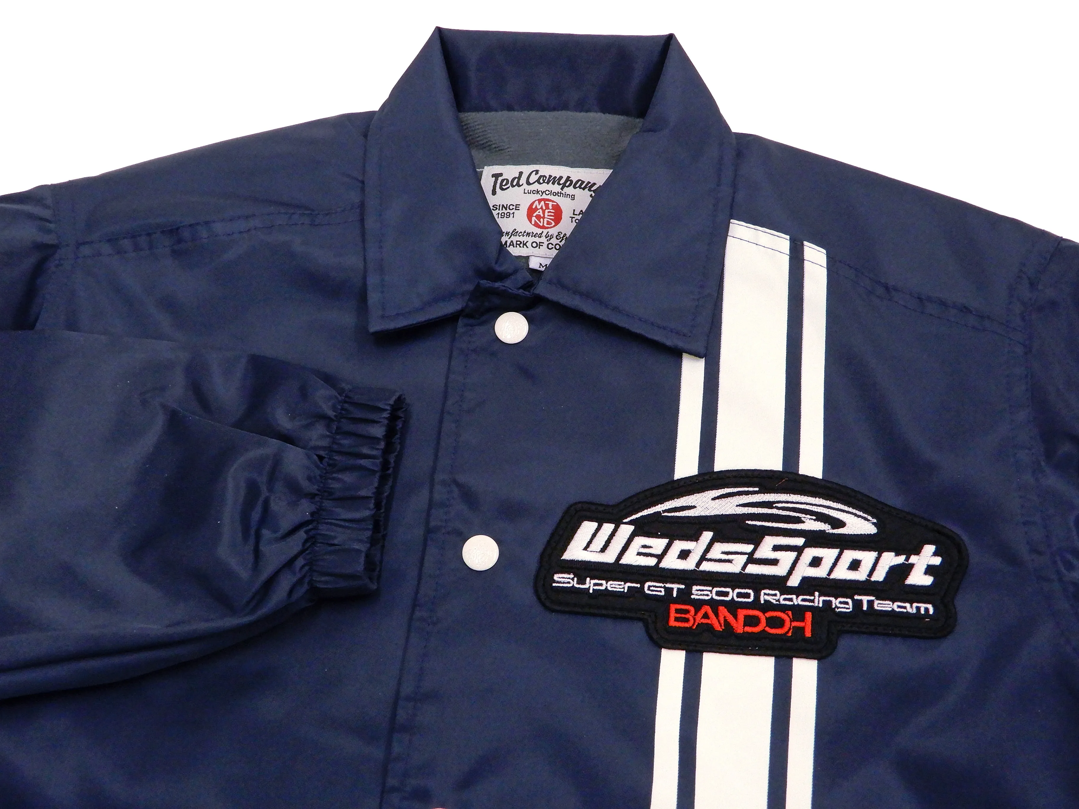 Tedman Men's Coaches Jacket Custom Printed Graphics Nylon Windbreaker WEDSNJ-700 Navy-Blue