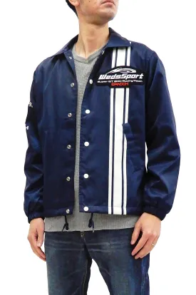 Tedman Men's Coaches Jacket Custom Printed Graphics Nylon Windbreaker WEDSNJ-700 Navy-Blue