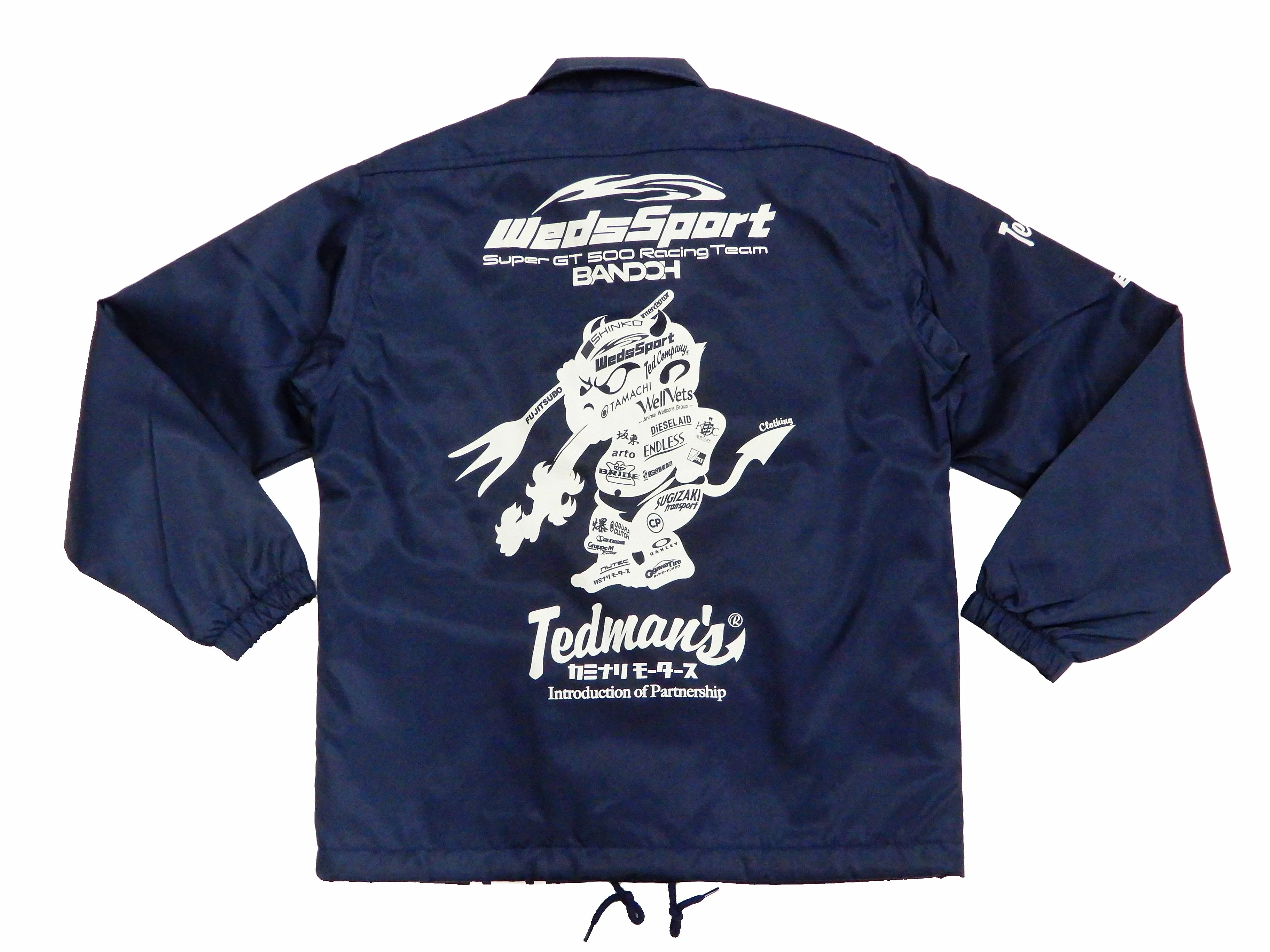 Tedman Men's Coaches Jacket Custom Printed Graphics Nylon Windbreaker WEDSNJ-700 Navy-Blue