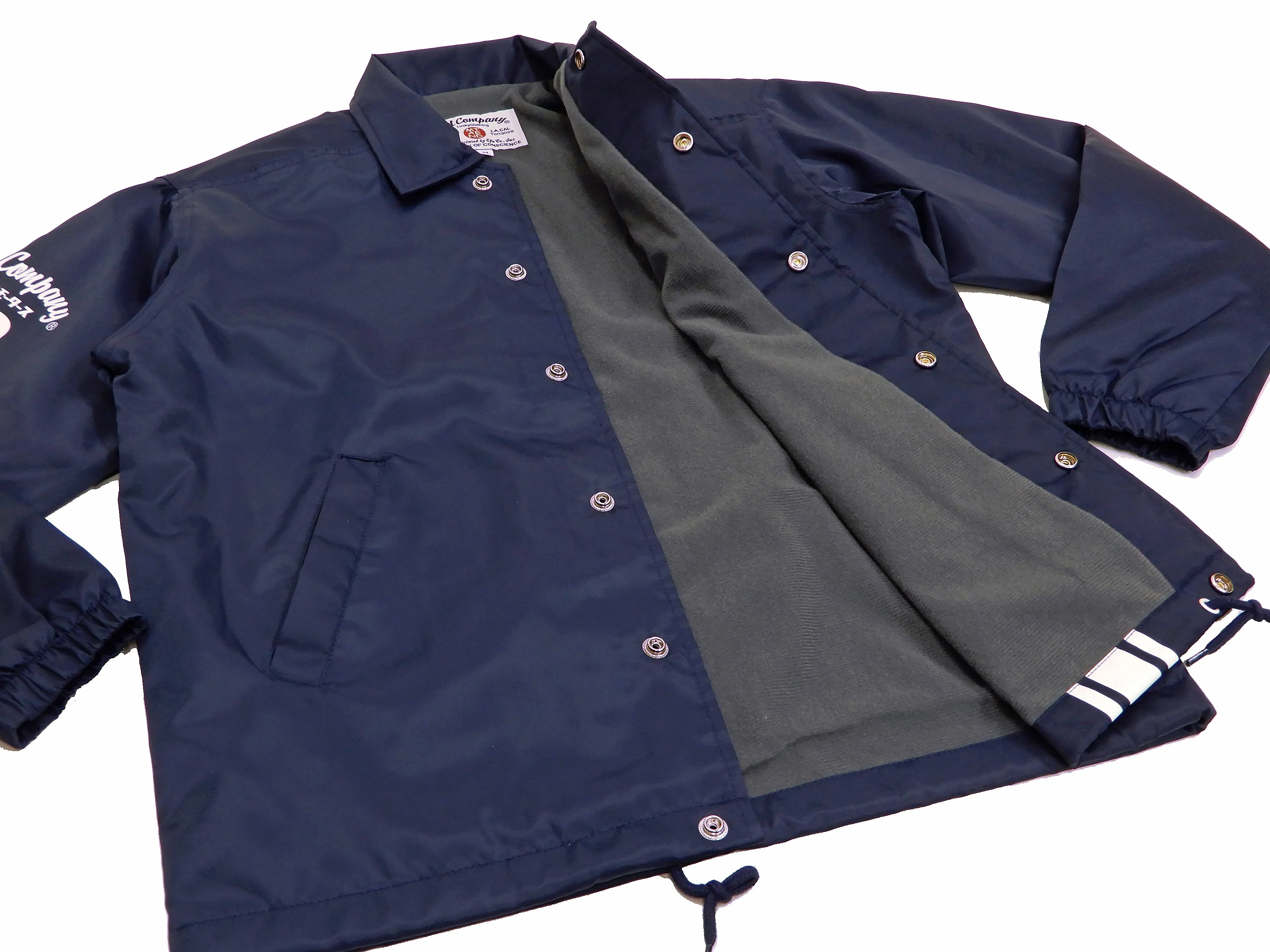 Tedman Men's Coaches Jacket Custom Printed Graphics Nylon Windbreaker WEDSNJ-700 Navy-Blue