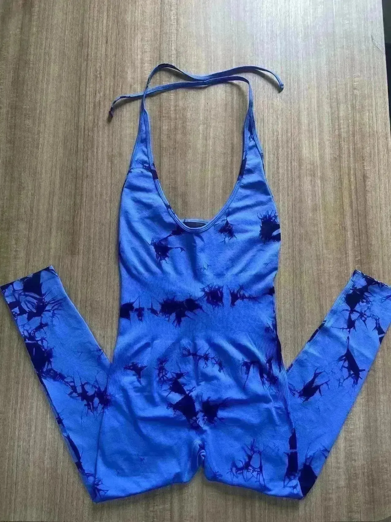 Tie-dyed Yoga Clothes Women's Peach Hip Raise Jumpsuit