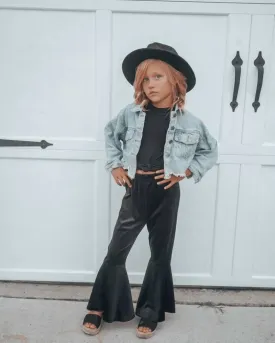 Toddler Velvet Black Bells