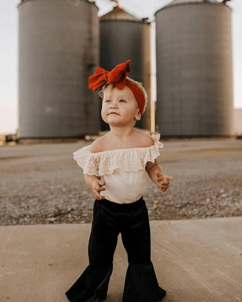 Toddler Velvet Black Bells