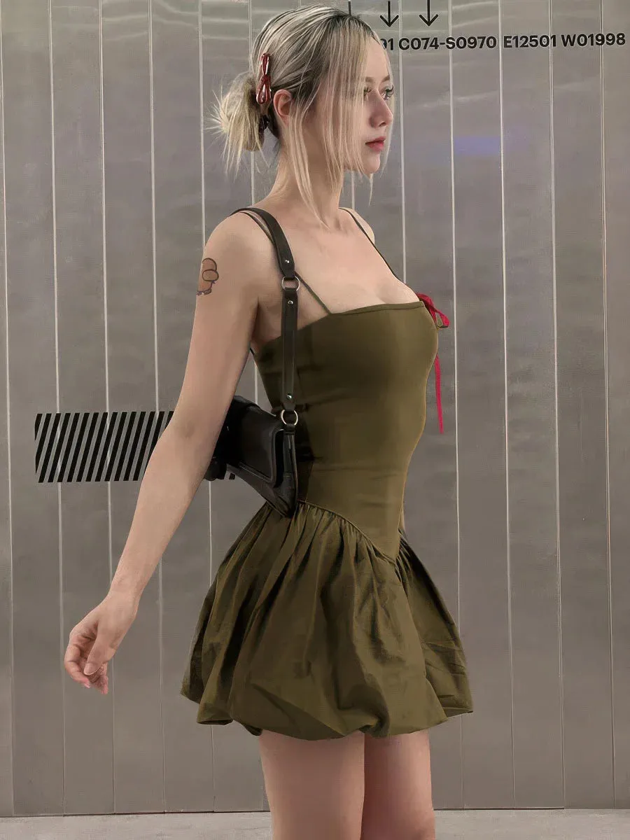 Waisted suspender dress