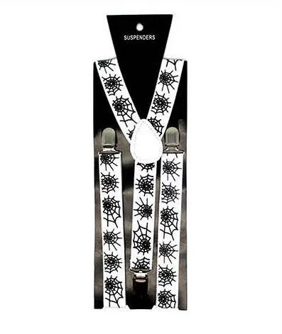 White Suspender with Black Webs