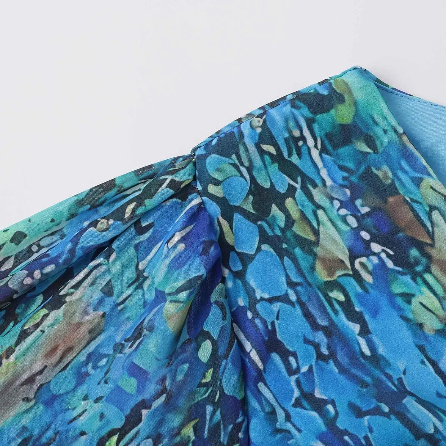 Women's Chiffon Cocktail Dress | Spring Summer Wrap Dress with Floral Print, Sexy Flowy Midi Dress for Wedding Guest