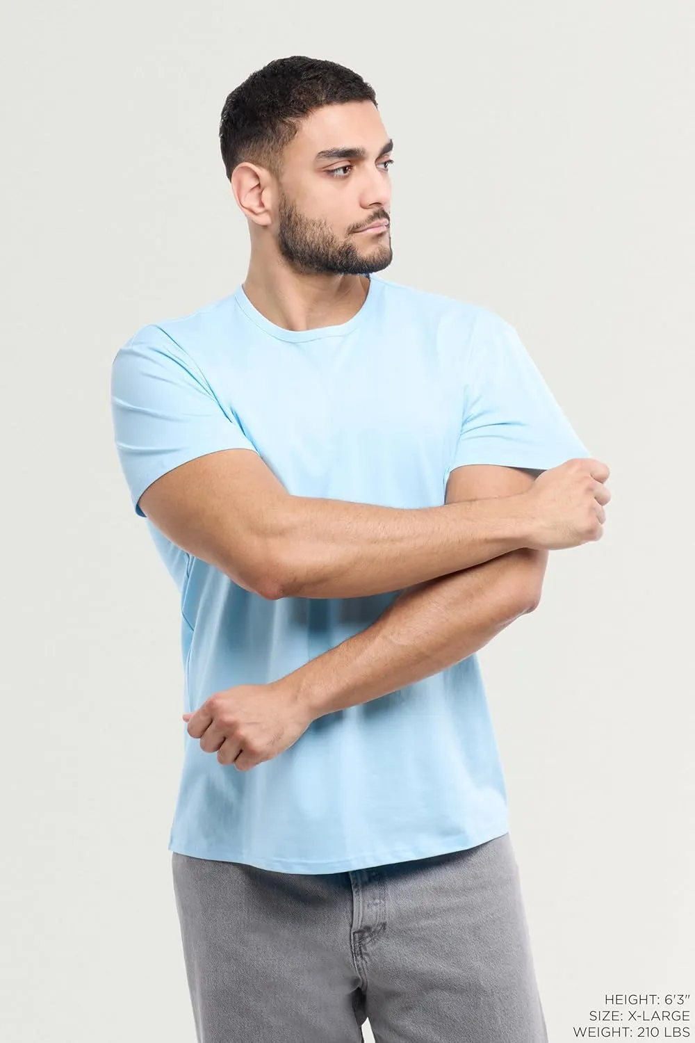 X RAY Mens Crew Neck T Shirts, Soft Cotton Slim Fit Short Sleeve Stretch Crewneck Basic Tees for Men