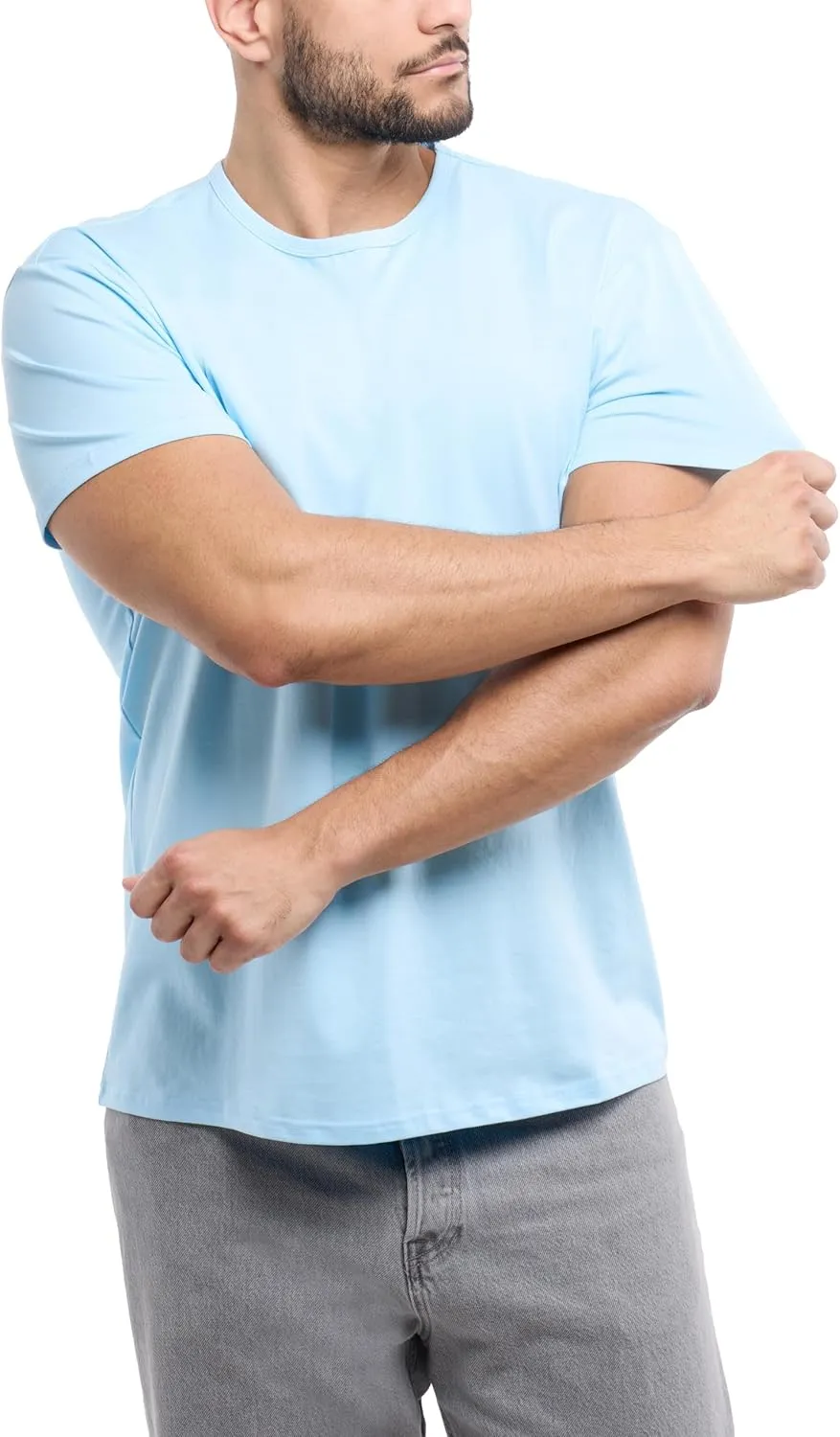 X RAY Mens Crew Neck T Shirts, Soft Cotton Slim Fit Short Sleeve Stretch Crewneck Basic Tees for Men