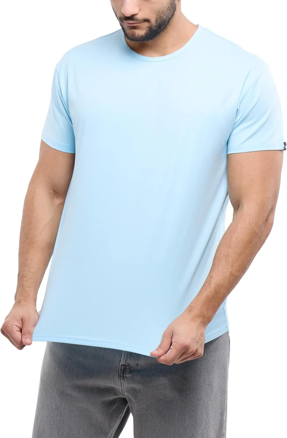 X RAY Mens Crew Neck T Shirts, Soft Cotton Slim Fit Short Sleeve Stretch Crewneck Basic Tees for Men
