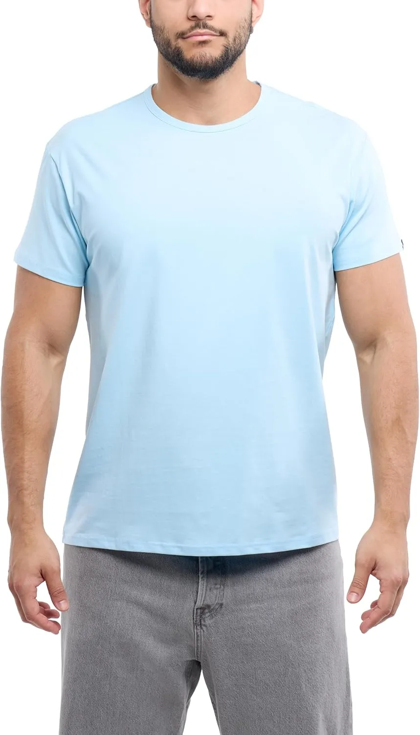 X RAY Mens Crew Neck T Shirts, Soft Cotton Slim Fit Short Sleeve Stretch Crewneck Basic Tees for Men
