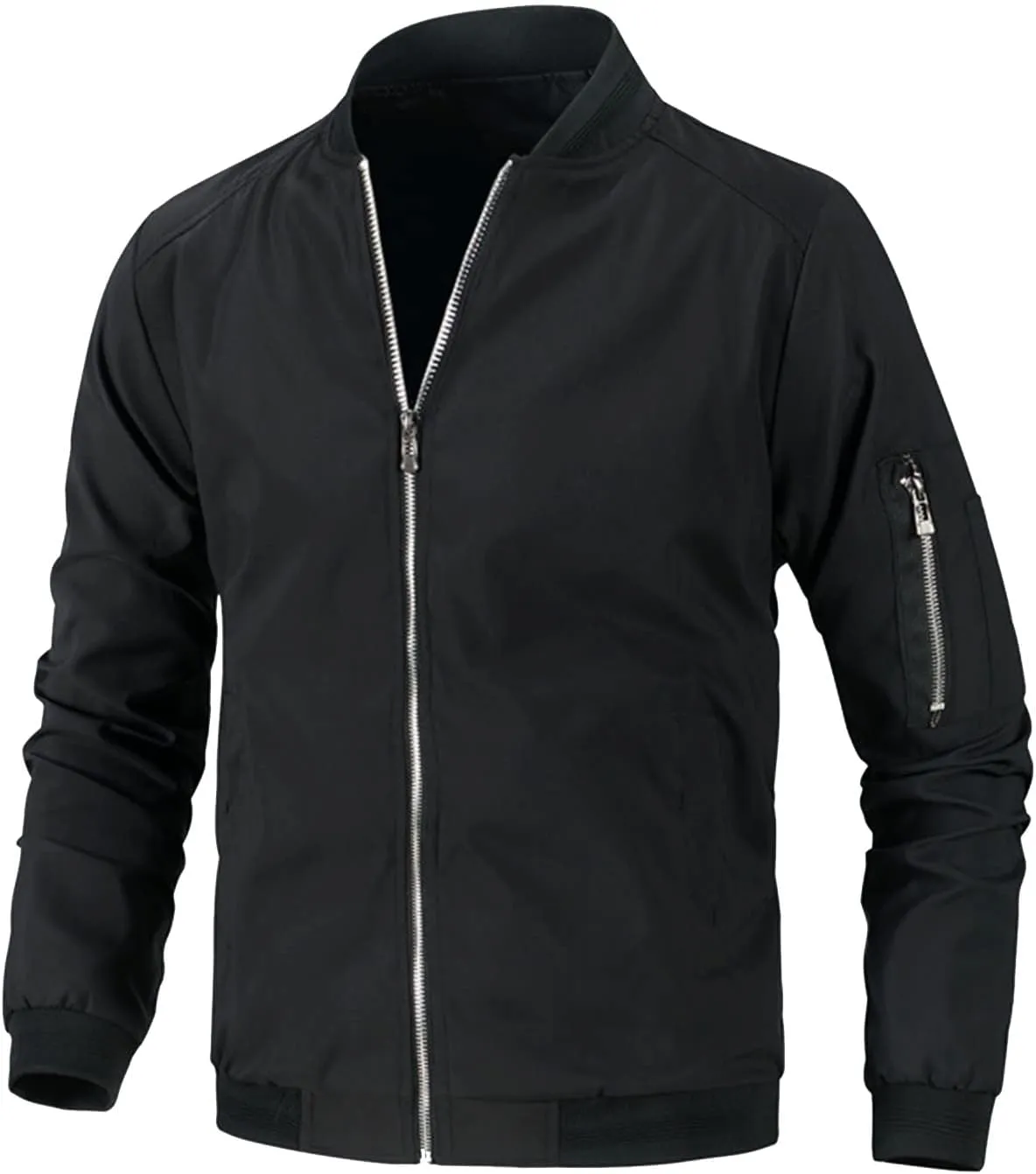 Ymosrh Men's Lightweight Jacket Jacket Casual Fall Winter Windbreaker Bomber Zip Up Coat with Pocket Jacket, XXXL-L6