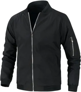 Ymosrh Men's Lightweight Jacket Jacket Casual Fall Winter Windbreaker Bomber Zip Up Coat with Pocket Jacket, XXXL-L6