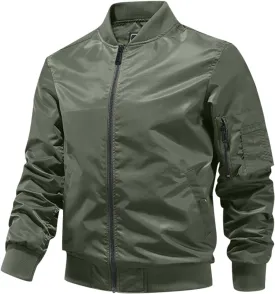 Ymosrh Men's Lightweight Jacket Jacket Casual Fall Winter Windbreaker Bomber Zip Up Coat with Pocket Jacket, XXXL-L6